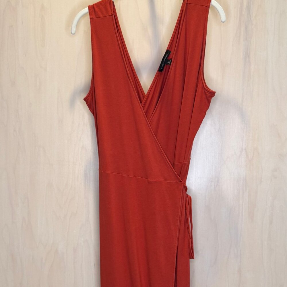 Banana Republic Orange Sleeveless Wrap Dress Size M